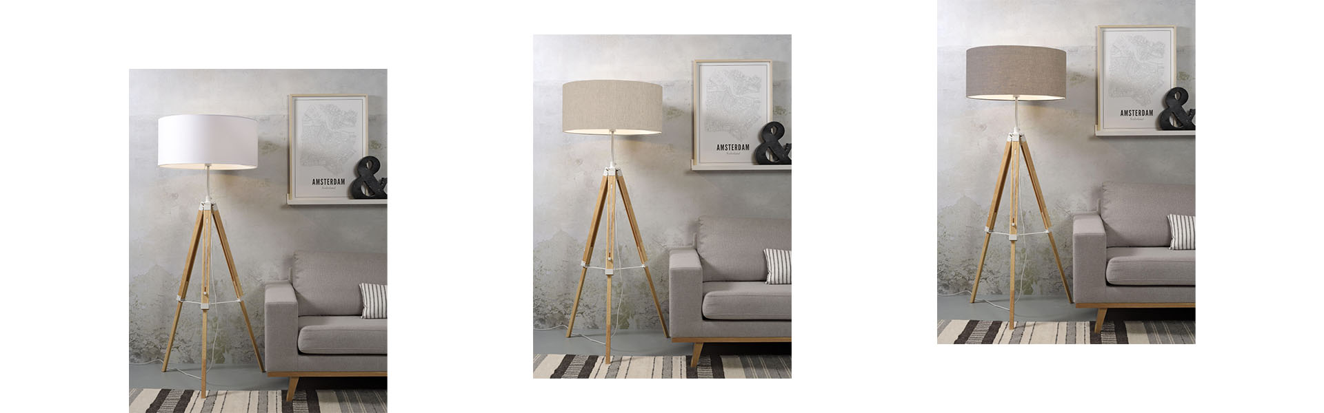Standleuchte Holz