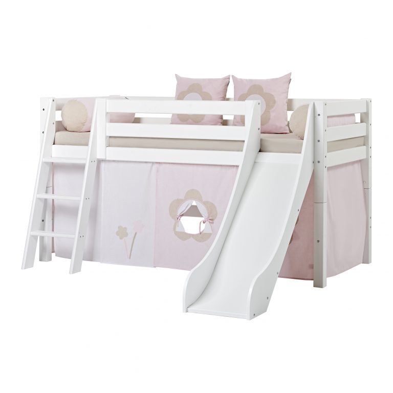 halbhohes Bett mit Rutsche Prinzessinnen Hochbett
