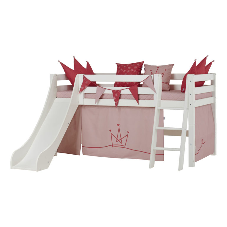 halbhohes Bett mit Rutsche Prinzessinnen Hochbett